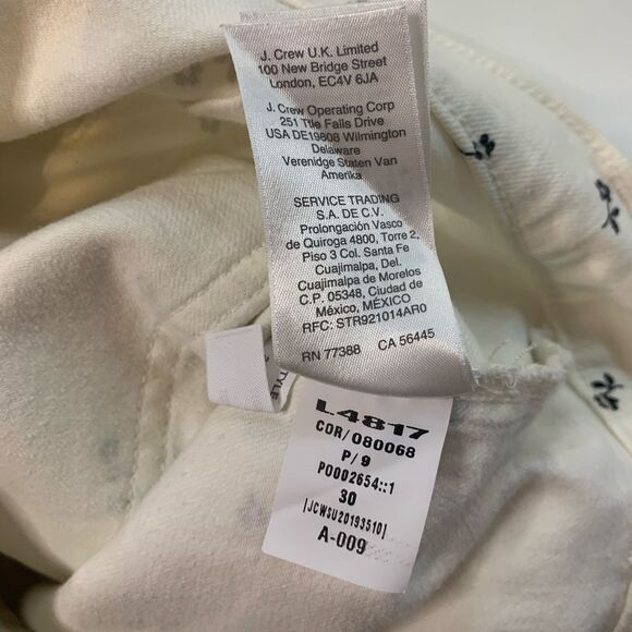 J. Crew White and Black Dainty Floral Straight Leg Crop Jeans - Picture 8 of 11